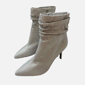 Nine West Dazzle Rhinestone Embellished Slouchy Ankle Boots